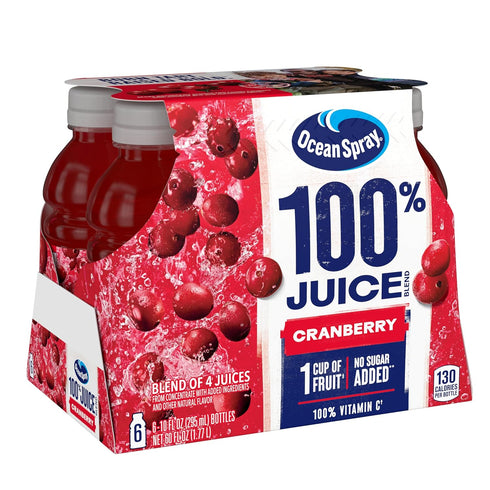 100% 10 (Pack 6) Ocean Spray Juice, Cranberry Juice, Ounce Bottle