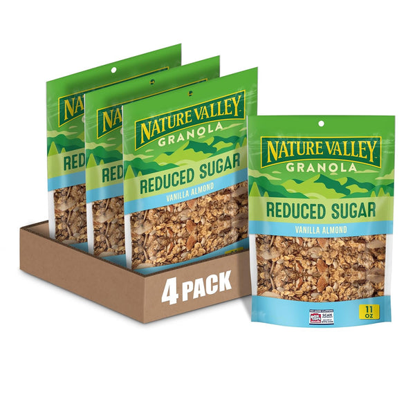 Nature Valley Vanilla Almond Reduced Sugar Granola, 11 OZ Bag (Pack of