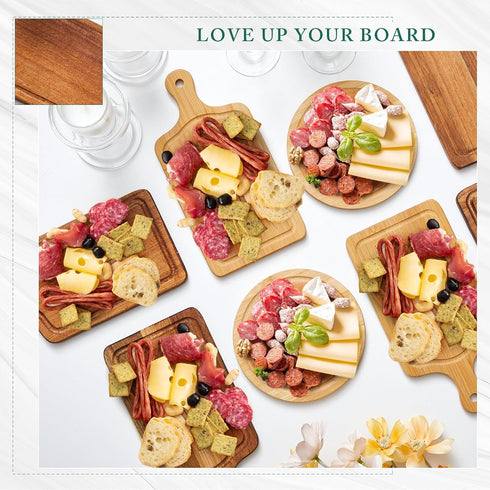 3 Sets Set Maxcheck Baby Shower Bridal Game Prizes for Winners Round Cheese Board Wood Mini Charcuterie Board