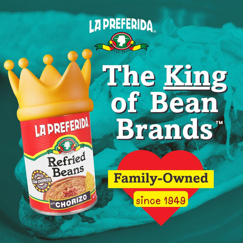 More,16 oz. (Pack 12) La Preferida Chorizo Refried Beans Heat & Serve for an Instant Side Dish or Add to Enchiladas