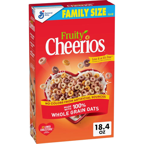 Fruity Cheerios, Heart Healthy Cereal with Whole Grain Oats, Gluten Free, Family