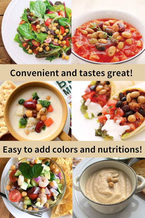 (5oz, 6packs) Eat More BeansOrganic Fully Cooked Super Bean Mix, steamed bean, healthy salad toppings, plant-based