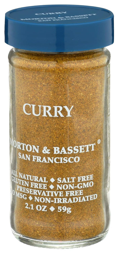 Bassett 2.3 oz Morton & Curry Powder, Non-GMO, Salt-Free, Bold and Flavorful Blend for Curries, Stews & Indian Dishes