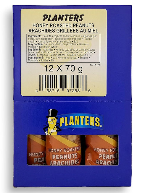 PLANTERS HONEY ROASTED PEANUTS 12 X 70 G