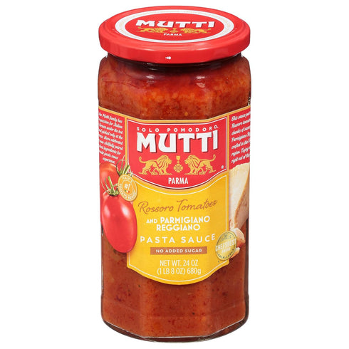 Mutti, No Added Sugar Rossoro Tomatoes and Parmigiano Reggiano Pasta Sauce, 24