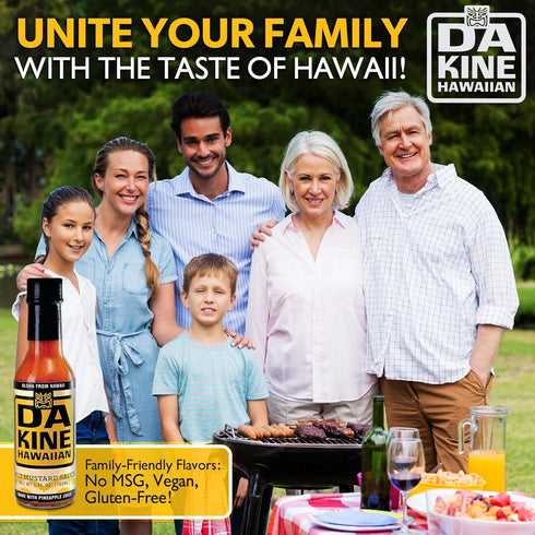 Da Kine Hawaiian 5 oz. 3-Pack) Hot Mustard Sauce - Made with Pineapple Juice for Meat Tenderizing, Ideal for Dipping