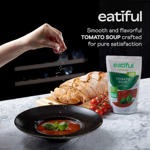 14.1 (Pack 1) EATIFUL Organic Tomato Soup, Ready To Eat Vegan Plant Based Creamy Tomatoes Soup, No Added Preservatives