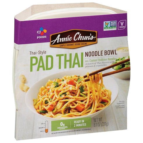 8.1-oz (Pack 6) Annie Chun's Noodle Bowl, Thai-Style Pad Thai, Vegan, Non-GMO
