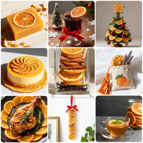 250G/8.82OZ (50 65 Dried Orange Slices, to slices) Dehydrated Orange Slices, NO Additives Dry Orang-e Slice-s
