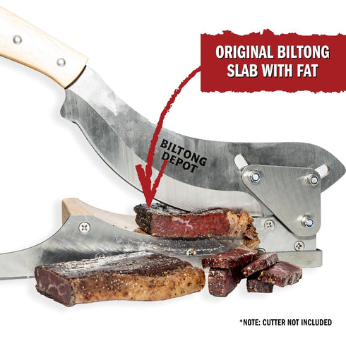 1lb (2 8oz Biltong Depot Original Beef Biltong Slab with Fat x Slabs) | Air-Dried Beef Jerky Snack | High Protein |