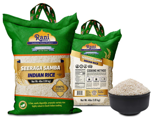 64oz (4lbs) 1.81kg Rani Seeraga Samba Indian Rice Cloth Bag ~ All Natural | Gluten Friendly | Vegan | Kosher | Export