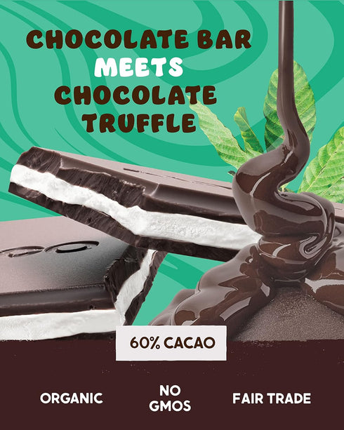Packaging (1-Pack Alter Eco Mint Creme Truffle Thins, Chocolate Bar with Gooey Ganache Truffle Filling, Gluten-Free