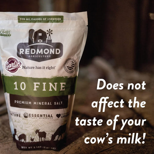 10 Redmond Agriculture Fine with Garlic- Premium Mineral Salt with Essential Trace Minerals and Pest Prevention