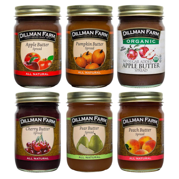 Dillman Farm Fruit Butter Variety Pack (6 pack)| Apple Butter, Pumpkin Butter,