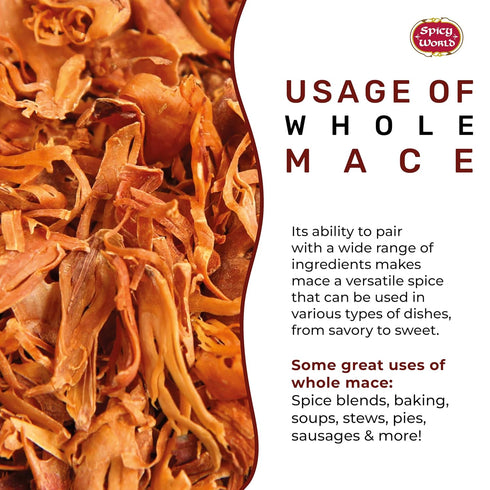 Spicy World 3.5oz (100g) Mace Whole - Javathri, Pure, Natural, Nutmeg's Rind