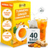 LeafLea 40 Turmeric Ginger Cinnamon Tea Bags, 100% Natural Ingredients Herbal Tea,