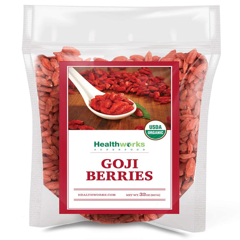 Healthworks Organic Dried Goji Berries - 32oz /2lb - 1 Pack -