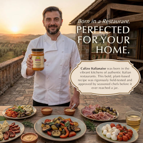 12 oz Calizo Condiments Italianaise Mediterranean Calabrian Pepper & Herb Mayo Sauce Gourmet Italian-Style Mayonnaise