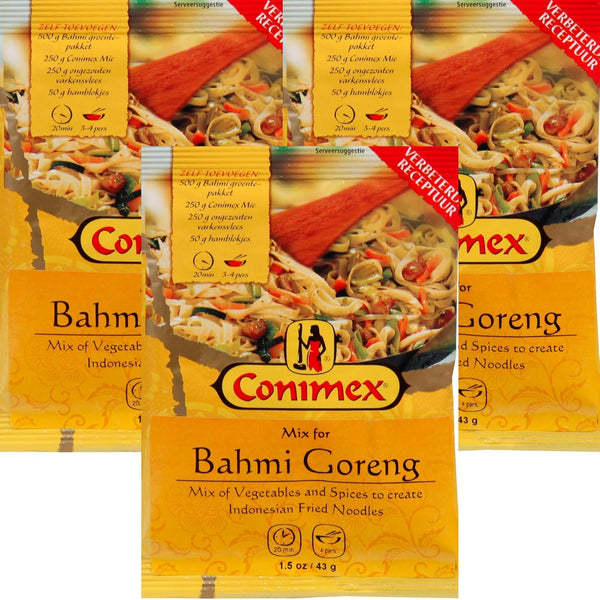 Conimex Bahmi Goreng Mix - (3-Pack) Indonesian Fried Noodles Seasoning Mix, Dutch Holland Import