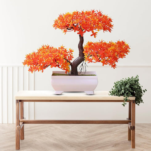 Stunning Red Flower Bonsai in Elegant Pot - Perfect Gift Idea