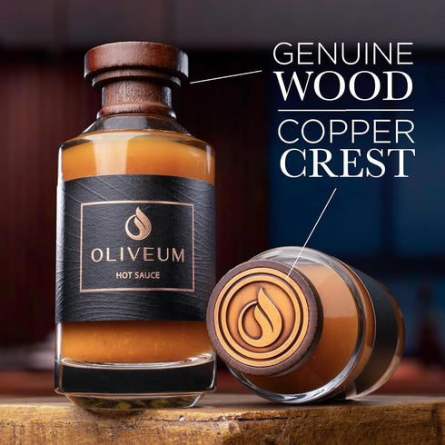 Oliveum Hot Sauce - Gourmet Medium Spice Organic Habanero Peppers. Unique Spicy Salsa Flavor For BBQ, Mexican, Asian