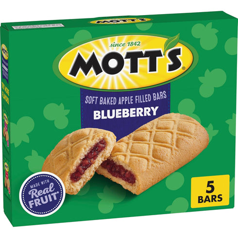 Mott's Soft Baked Apple Filled Bars, Blueberry Flavor Snacks, Made with Real