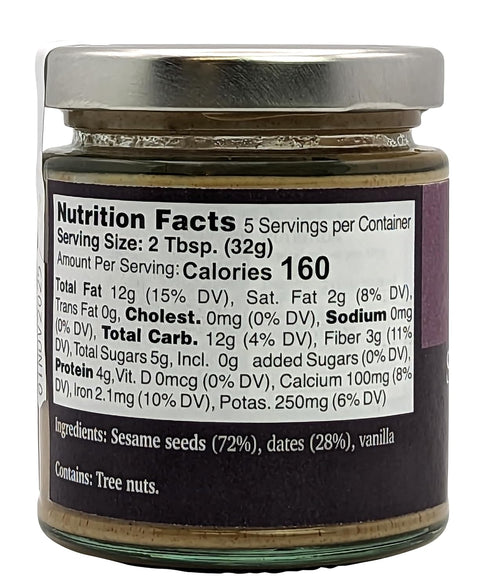6 Oz (170g) Nutural World - Sesame and Dates spread Great Taste Award winner