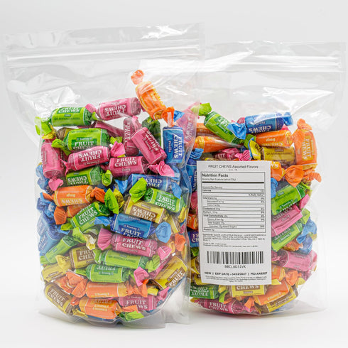 2 lb (136 5 FRUIT CHEWS Candy Individually Wrapped Pieces), Bulk Bag, Assorted Flavors, Soft & Fruity, Gluten & Peanut