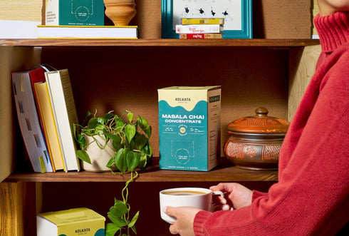 64oz 16 Kolkata Chai - Sugar Free Masala Chai Concentrate for Chai Tea Latte, Microbrewed Premium Organic Black Tea