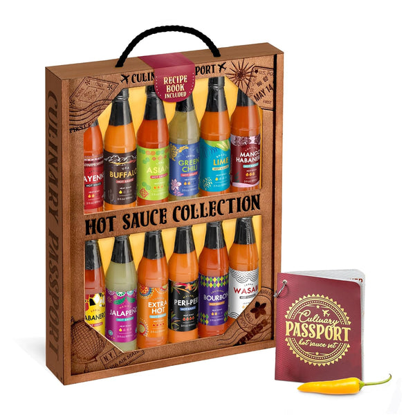 Culinary Passport Ultimate Hot Sauce Variety Pack - 12 Hot Sauce Bottles