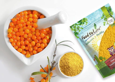 1 Food to Live Sea Buckthorn Juice Powder, Pound - Made from Raw Dried Berries, Unsulfured, Vegan, Bulk, Great