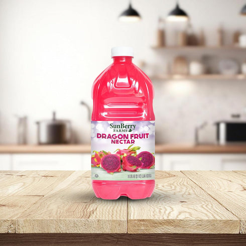 64 oz 1.89 Sunberry Farms Dragon Fruit Nectar fl | Exotic Tropical Juice Nectar Made with Real Fruit | No Artificial