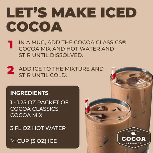 COCOA CLASSICS 14.8 oz (Pack 1) Chocolate Supreme Cocoa Mix Hot Chocolate Made with Nonfat Milk Just Add Hot Water Make