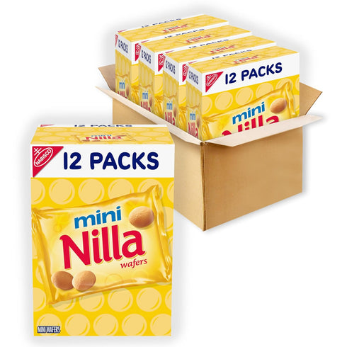 Nilla Wafers Mini Cookies, Va Wafers, 48 Snack Packs (4 Boxes)