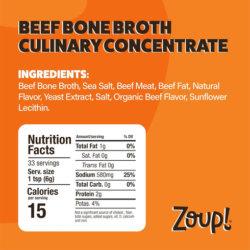 1-Pack, 7 Oz Zoup! Beef Bone Broth Culinary Concentrate