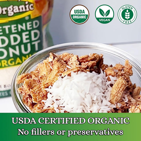 8 Oz (12 Pack) Let's Do Organic Unsweetened Shredded Coconut - Coconut Shreds, Great for Baking, Versatile Ingredient