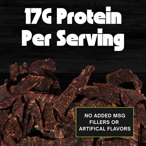 8.5oz No Mans Land Beef Jerky - Fajita Lime | Slow-Dried, Smoked & Seasoned Jerky Strips | High Protein, Low Carb, Low