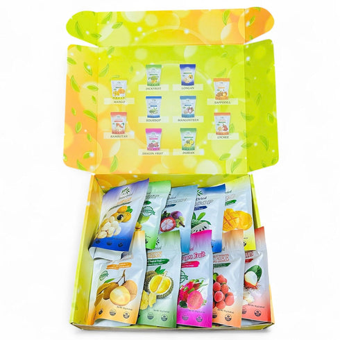 Pack 10 180 6.4 oz CHAVI Freeze Dried Exotic Tropical Fruits | of | Gift Box - No Added Sugars or Preservatives