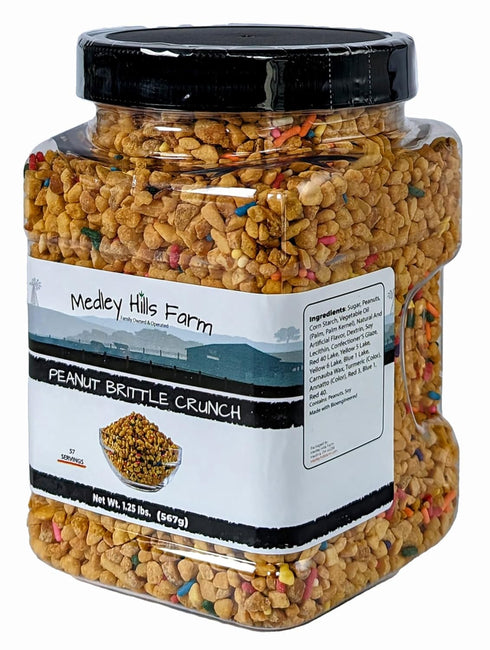 1.25 Lbs. Peanut Brittle Crunch Coat Ice Cream Toppings by Medley hills farm in Reusable Container
