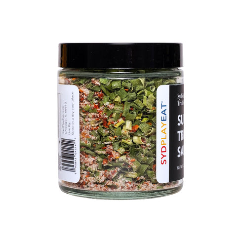 2.2 Oz Truffle Salt Blend with Extra Truffle, Chives, Red Pepper Flakes, Aleppo Pepper, Sea Salt- SydSalt Super Truffle