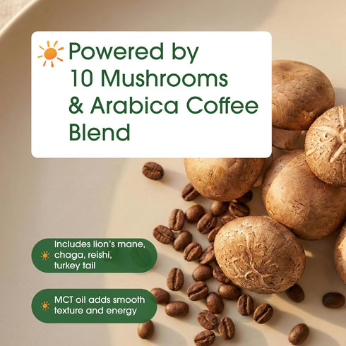 12 oz Immune NatureBell Organic Mushroom Coffee - - Superfood Blend for Energy Support - Brain & Health Support*