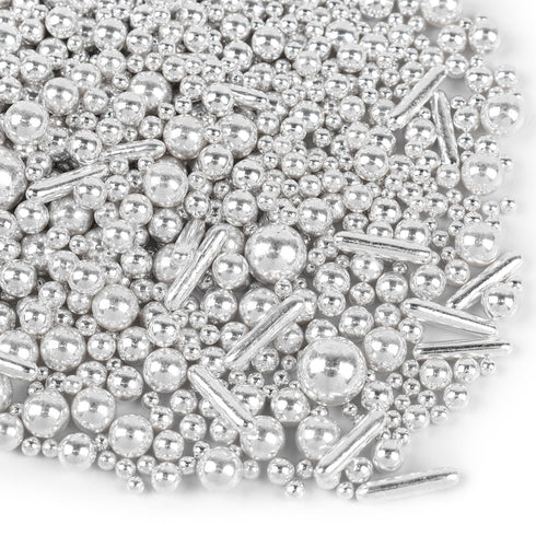 3.5 Silver Sprinkles for Cake Decorating, Silver Pearl Sugar Cupcake, Cookies, Ice Cream Toppings, Ounces Cake