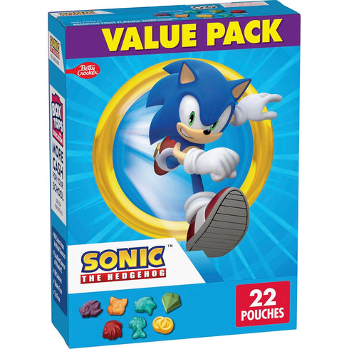 Sonic The Hedgehog Fruit Flavored Snacks, Treat Pouches, Gluten Free Snack, Value