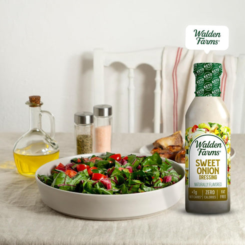 2-Pack, 12 oz Walden Farms Sweet Onion Dressing - Low Carb, Calorie-Free, Gluten-Free, Keto-Friendly, Sugar-Free
