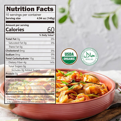 10 Packs, 56.5 oz YUHO Organic Konjac Shirataki Fettuccine Noodle, Closer to Pasta Gluten Free Low Carb Health Noodles