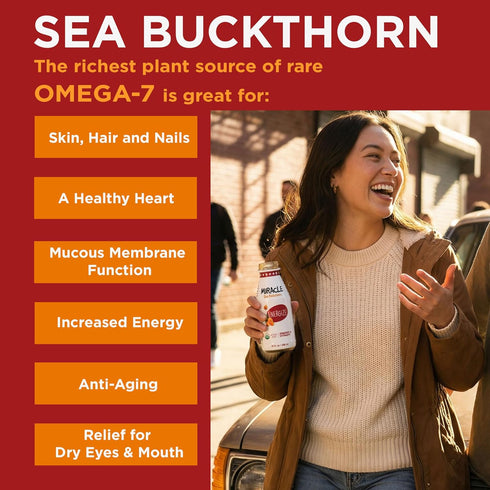 7 |10 oz Miracle Sea Buckthorn ENERGIZE USDA Organic Sea Buckthorn Juice Drink | Omega & Antioxidant Rich Superfruit |