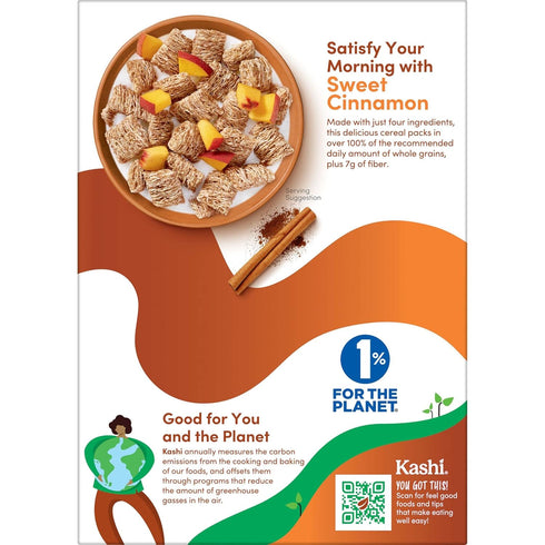 16.3oz (1 Kashi Cold Breakfast Cereal, Vegan, Organic Fiber Cereal, Cinnamon Harvest, Box Box)