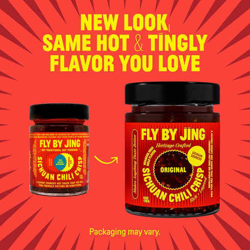 6oz (Pack 2) FLYBYJING Original Sichuan Chili Crisp: Premium Chili Oil w/Crunchy Garlic and Shallots - Spicy, Savory