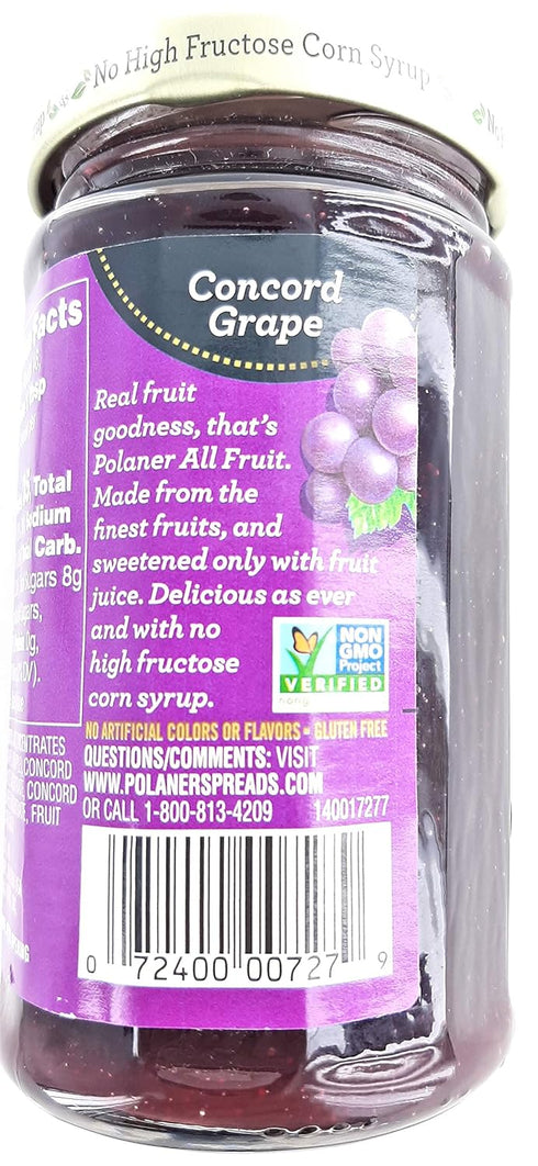 Polaner All Fruit With Fiber Grape Spreadable Fruit, 10 oz