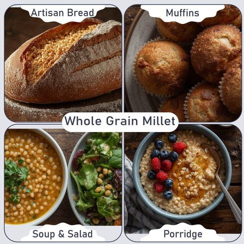 5 Lb Great River Milling Organic Hulled Millet | Whole Grain Ancient Grain | Gluten-Free, High-Fiber Superfood |